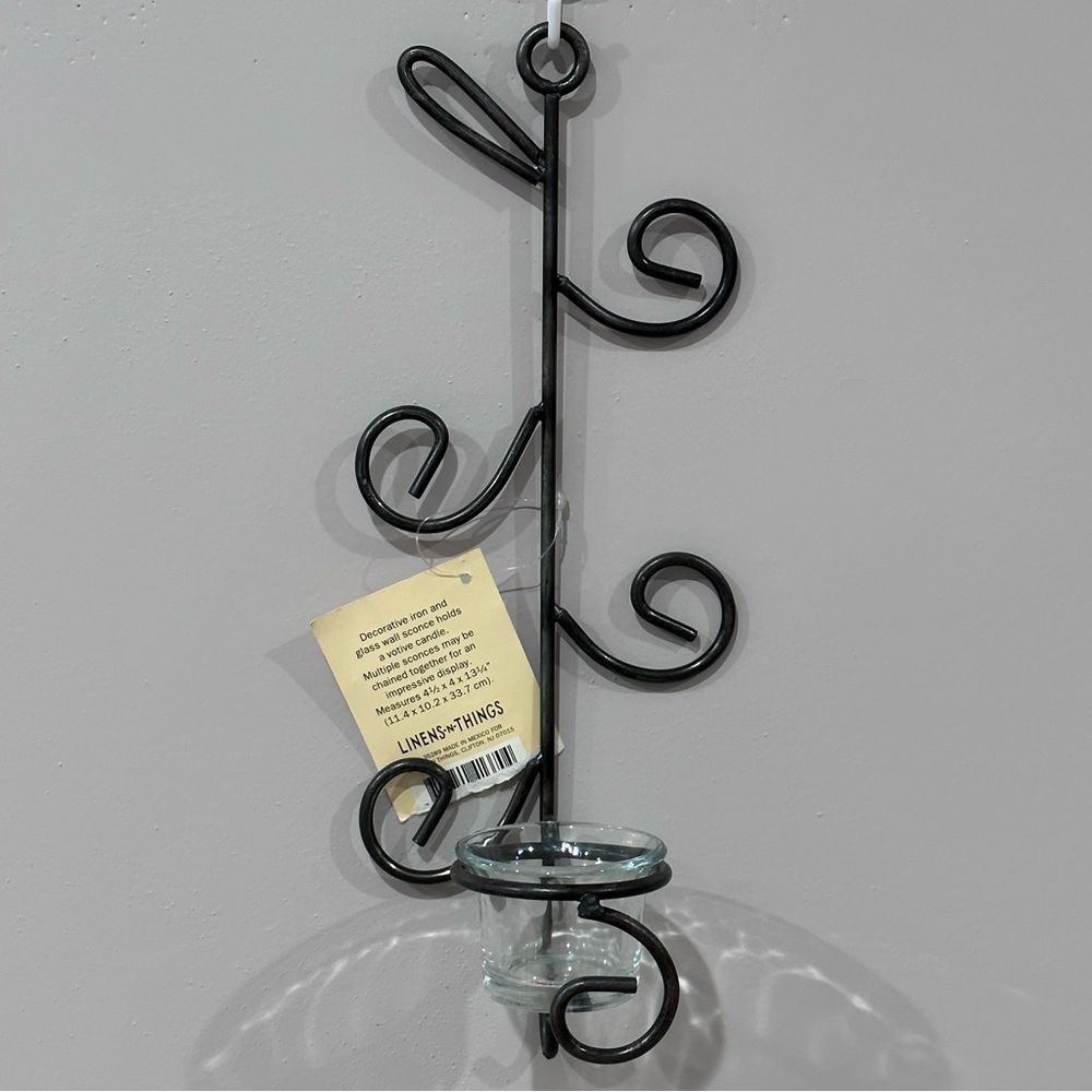 Metal and Glass Scroll Wall Sconce